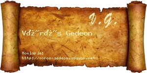 Vörös Gedeon névjegykártya